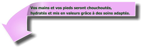 Vos mains et vos pieds seront chouchoutés,hydratés et mis en valeurs grâce à des soins adaptés.